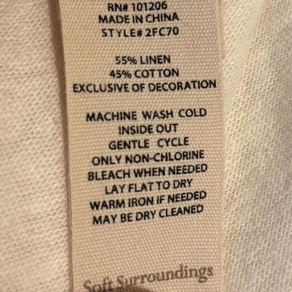 Soft Surroundings Linen Cotton Open Front Duster Long Line Cardigan Sweater XS - Picture 14 of 16